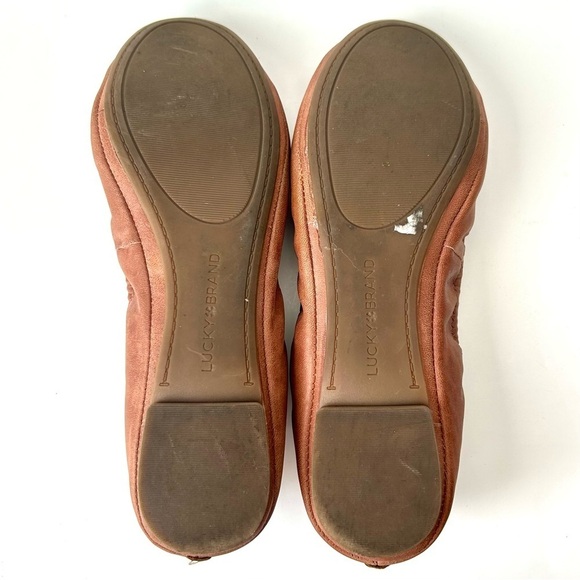 Lucky Brand Cognac Leather Erin Flats Size 8 / 38.5 - Picture 8 of 8